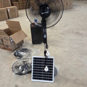 Guangou 16Inches Solar Standing Fan - Black